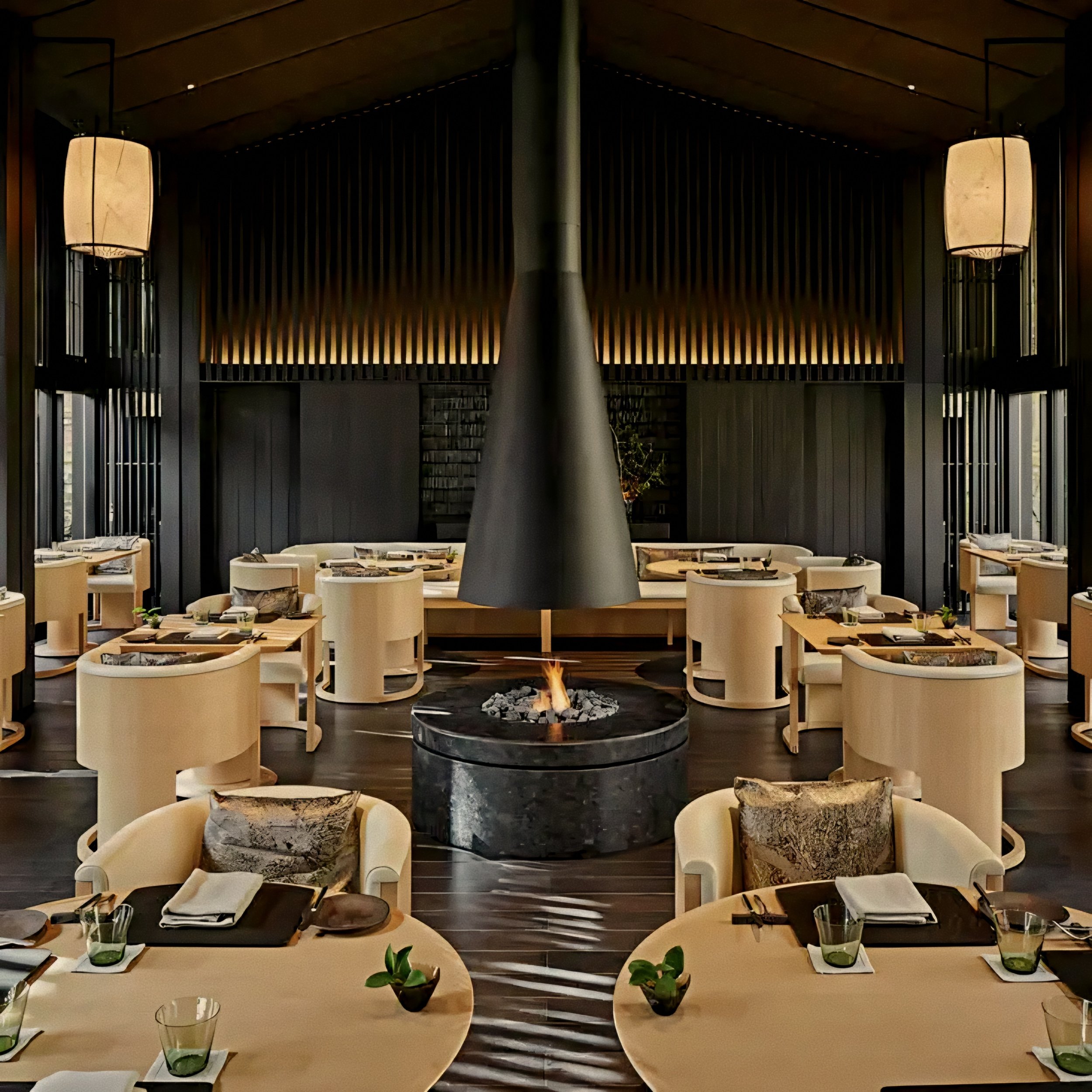 Taka-An restaurant dining pavilion at Aman Kyoto luxury onsen spa and ryokan in Japan.