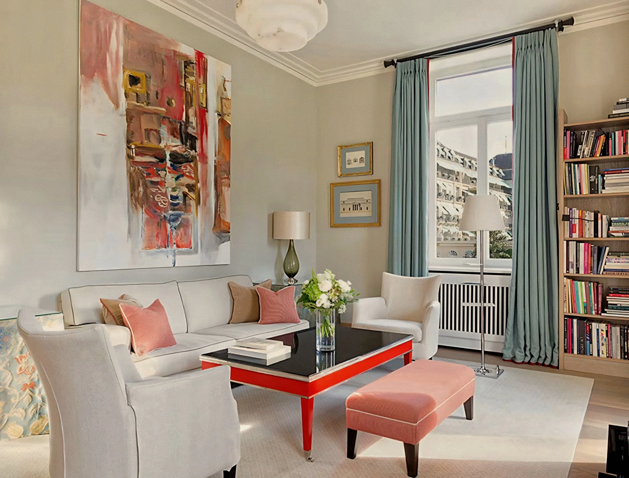 Curated art living salon at Brenners Park-Hotel & Spa, Lichtentaler Allee, Baden-Baden, Germany.