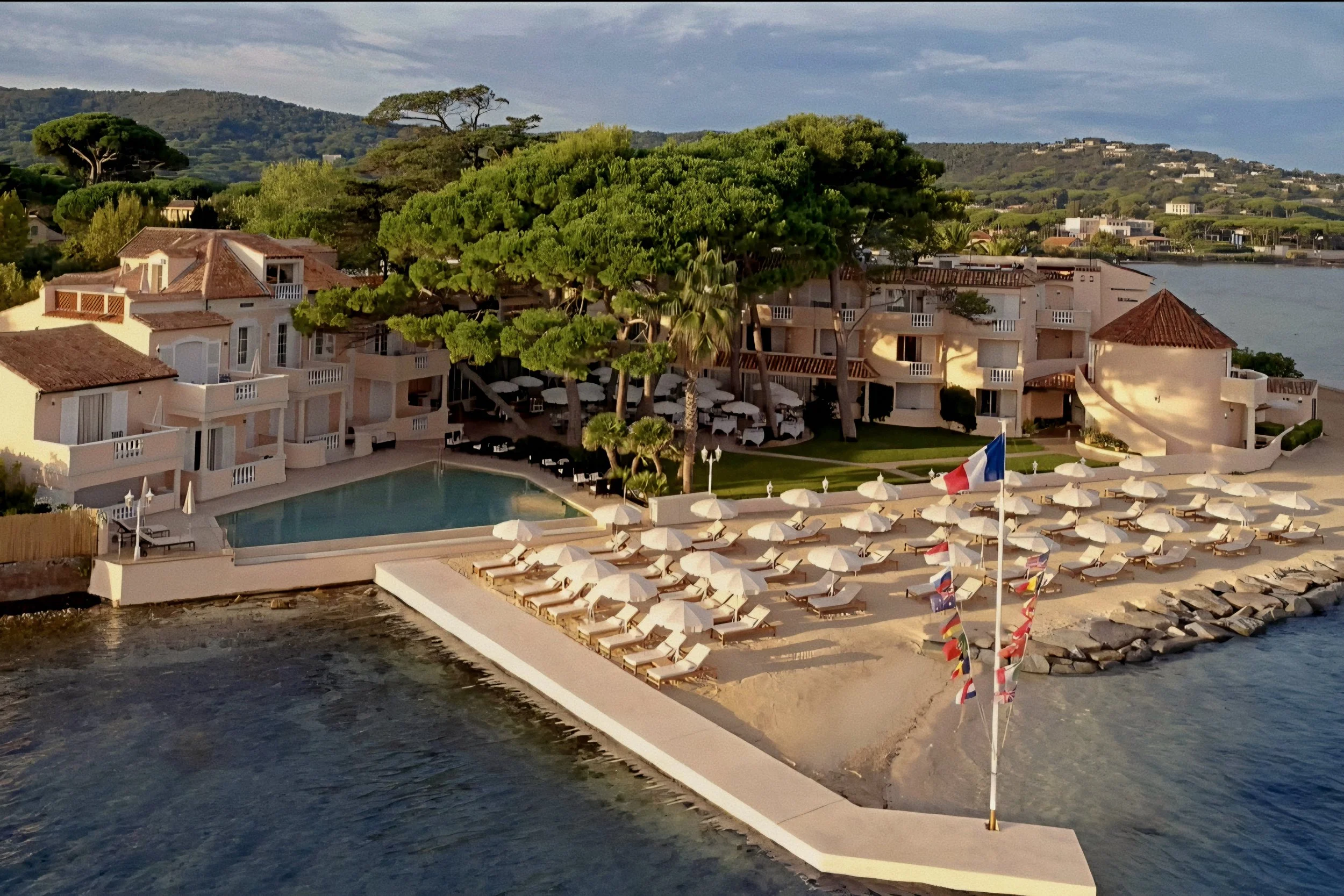Cheval Blanc St-Tropez luxury hotel facade exterior on the french Riviera, France.