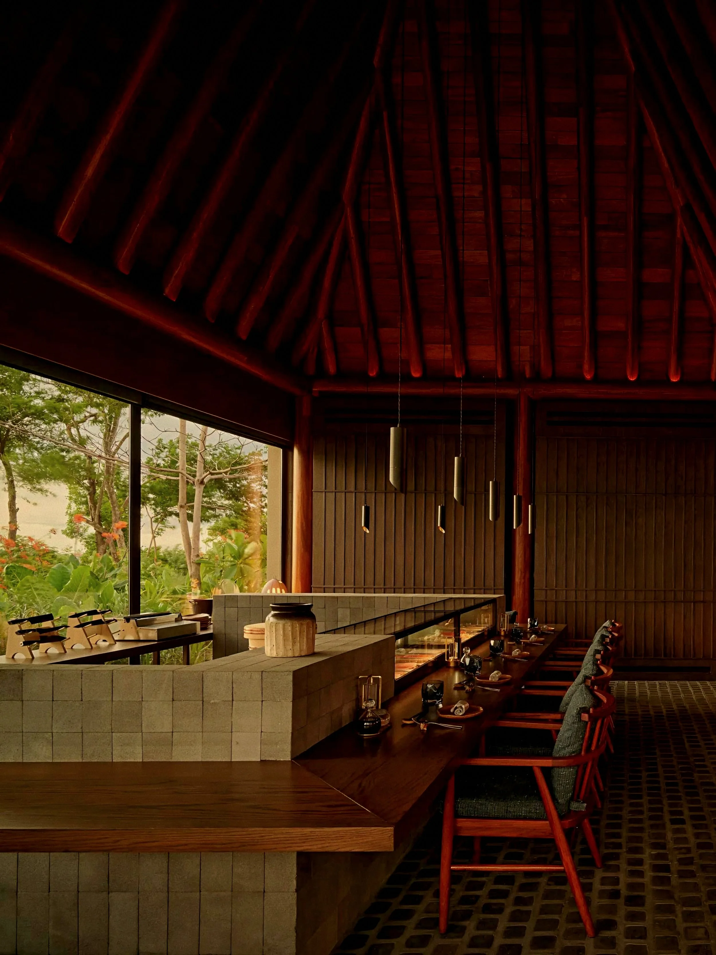Toppu restaurant dining at Rosewood Mandarina, Monteón luxury resort in Riviera Nayarit, Mexico.