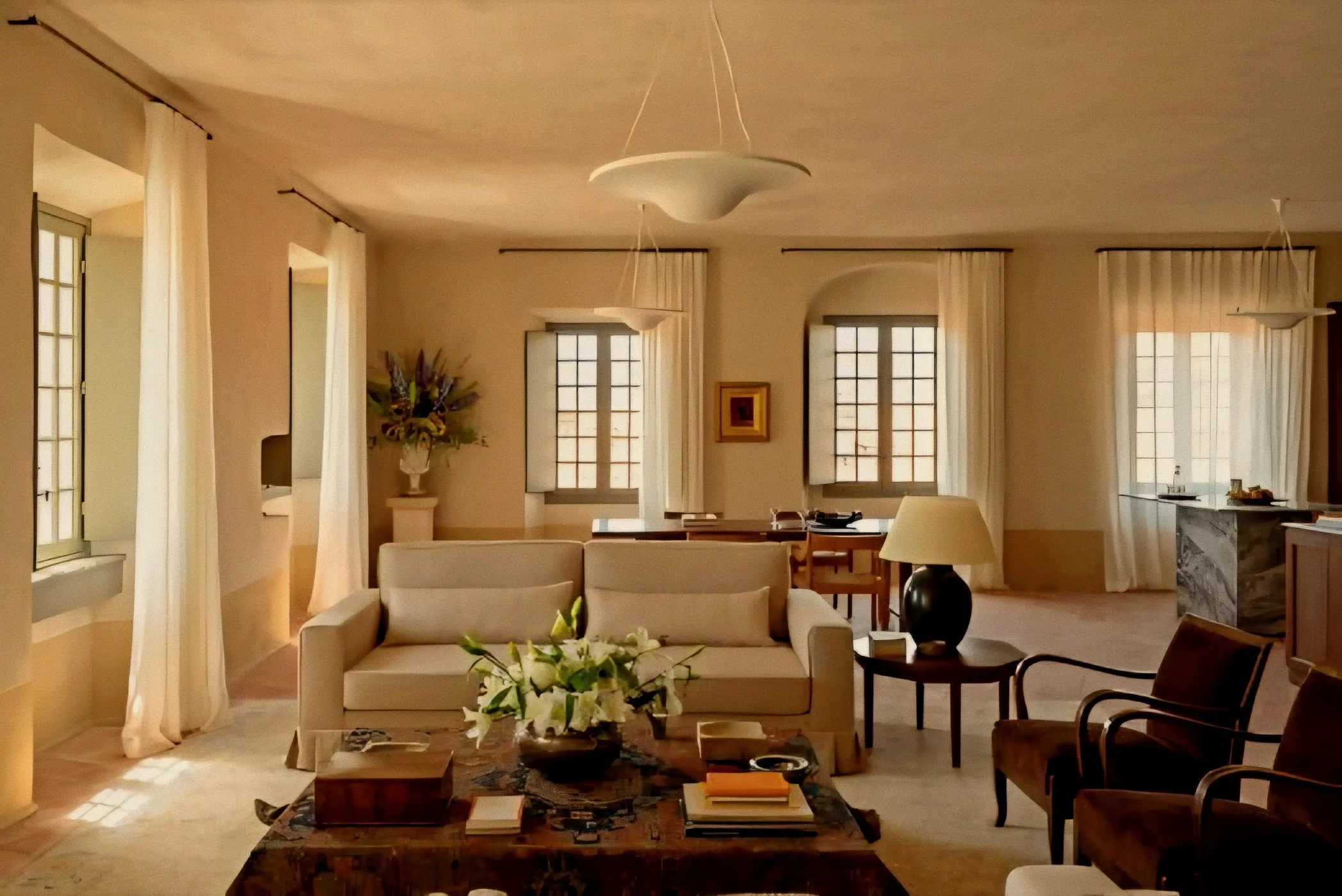 Sunlit cream sofa and shuttered windows salon at Hôtel du Couvent, a Luxury Collection Hotel, Nice, France.