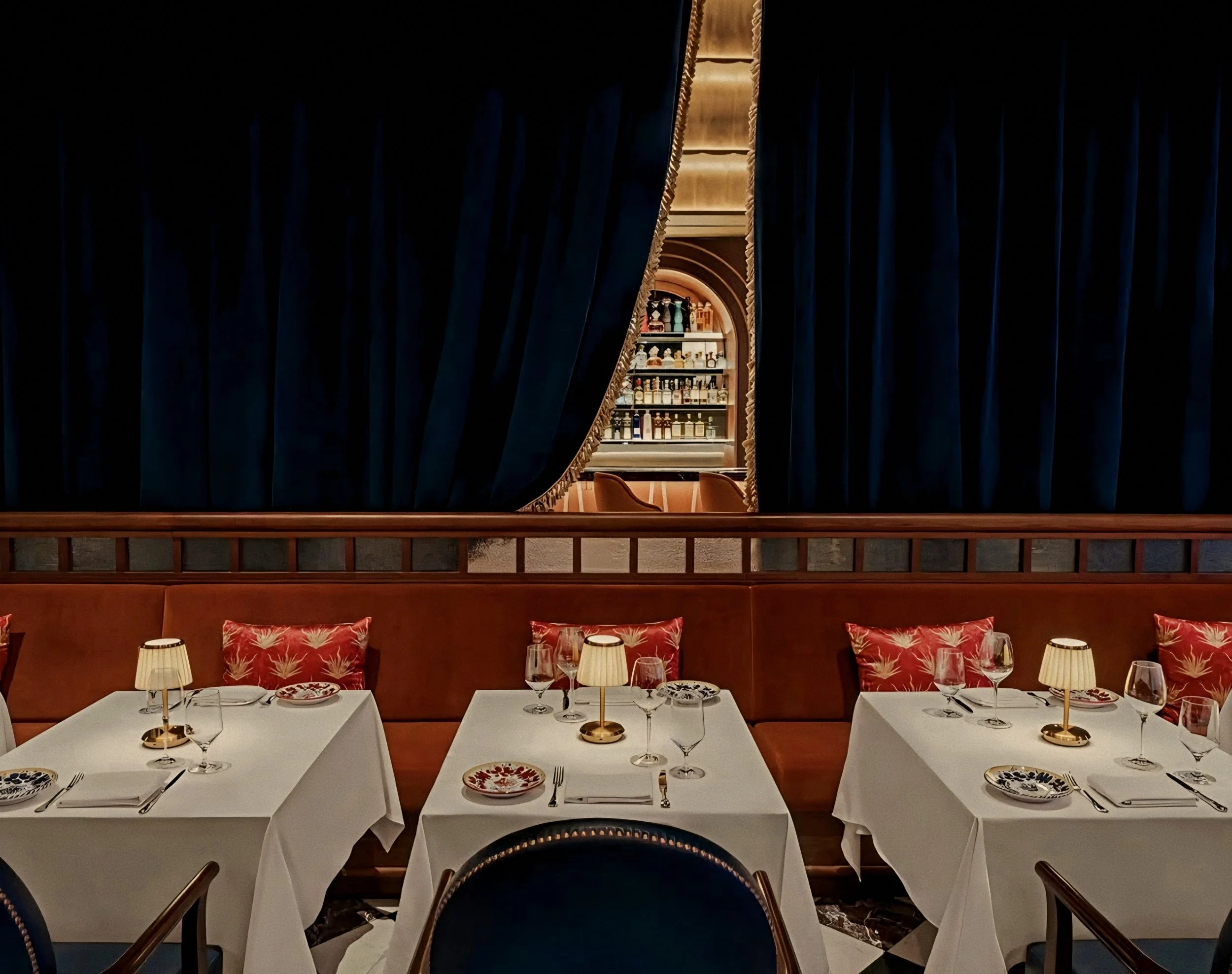 Carbone Dubai Michelin star Italian American restaurant at Atlantis The Royal Palm Jumeirah private booth.