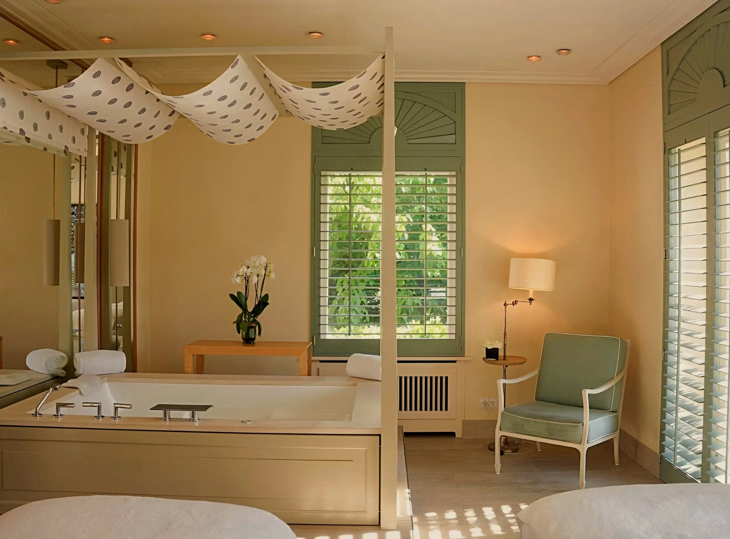 Private spa soaking suite bath at Brenners Park-Hotel & Spa, Lichtentaler Allee, Baden-Baden, Germany.