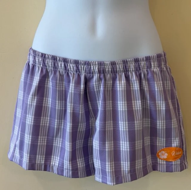 Lilac Palaka Wahine Jr. shorts