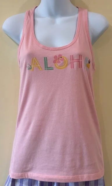 Wahine ALOHA pink tank top