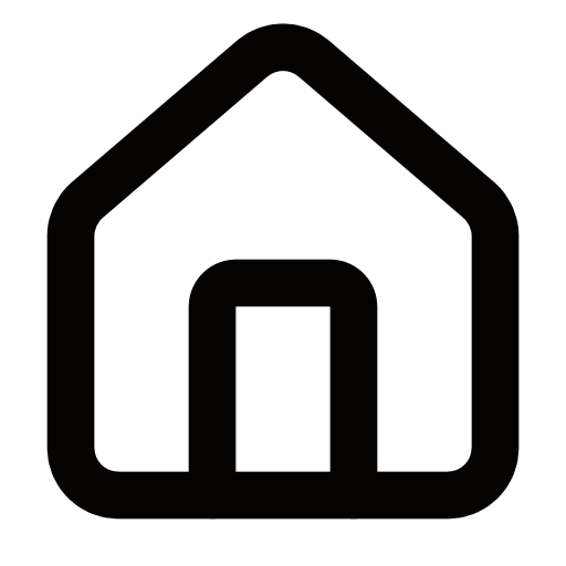 Ein schwarzes Symbol eines Hauses auf weißem Hintergrund.