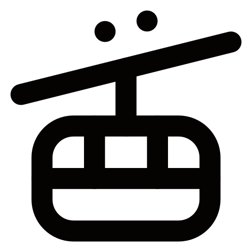 Symbol für eine Seilbahn oder Gondelbahn.