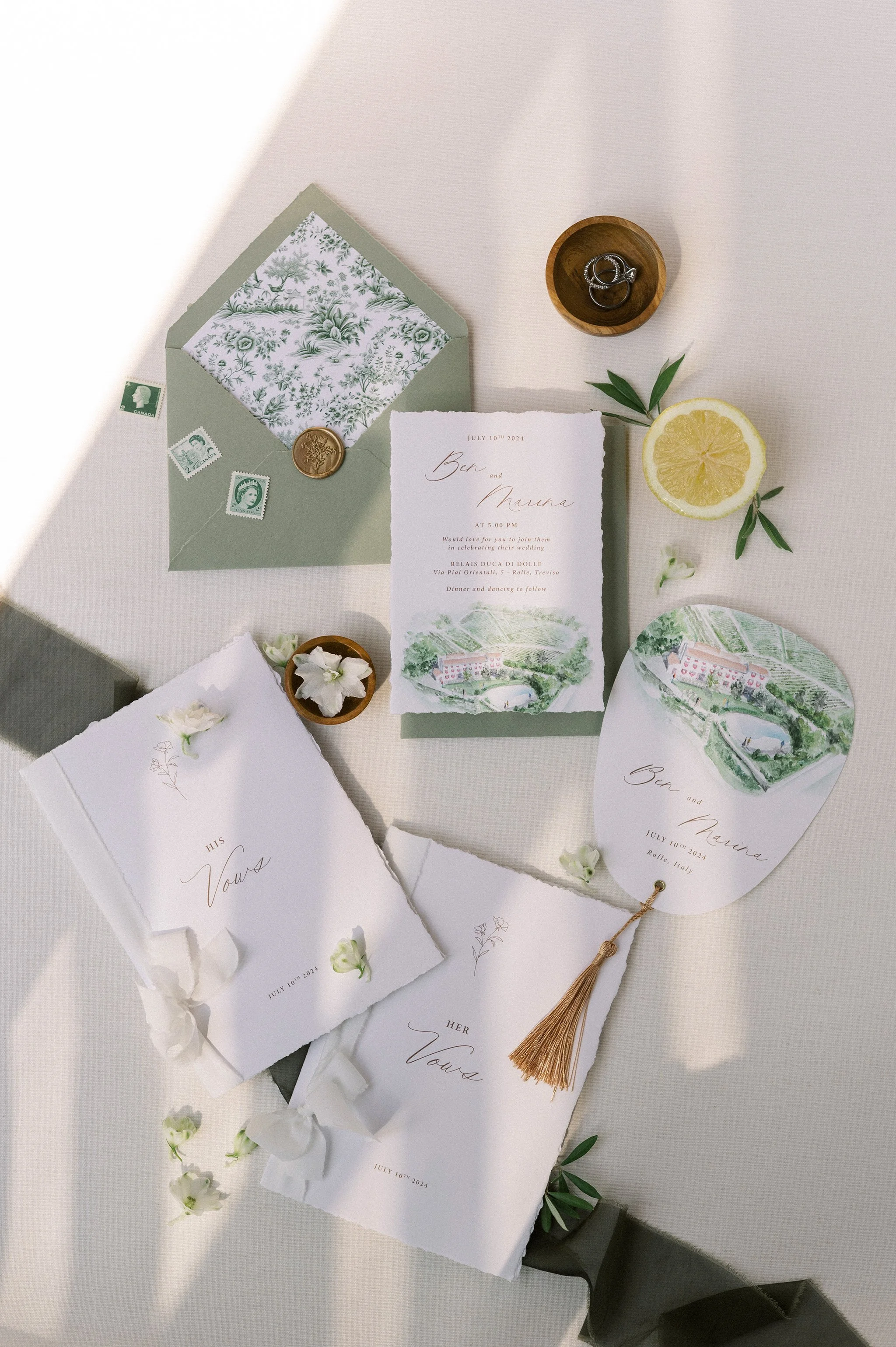 Duca Di Dolle, matrimonio stile illustrato M+B