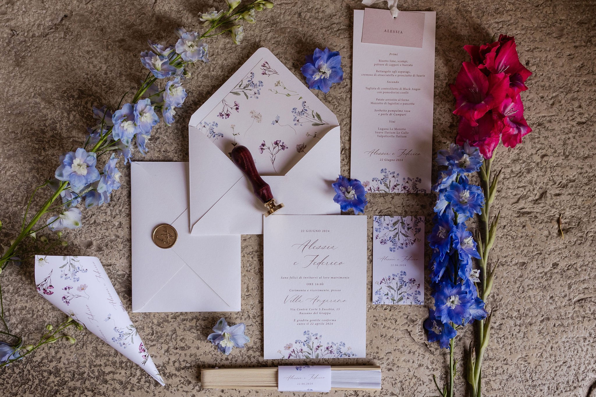 Villa Angarano, matrimonio stile floreale A+F
