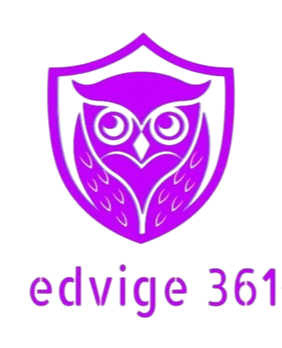 Logo con un'icona di un gufo all'interno di uno scudo viola, con la scritta 'edvige 361' sotto.
