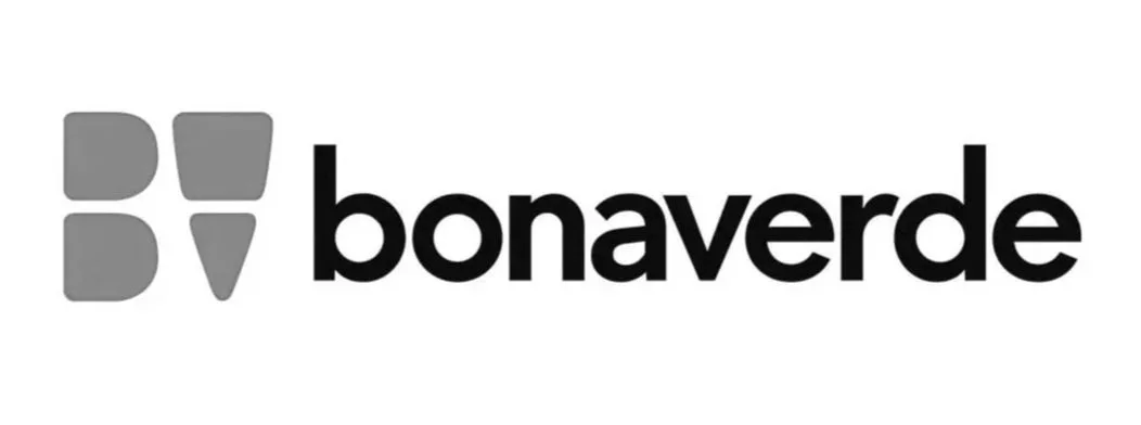BonaVerde logo with black text and a gray abstract icon.