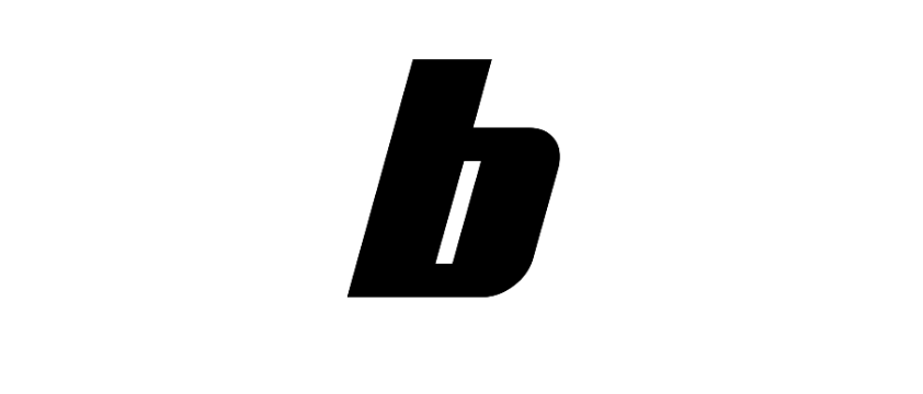 Black lowercase letter 'b' on a white background.