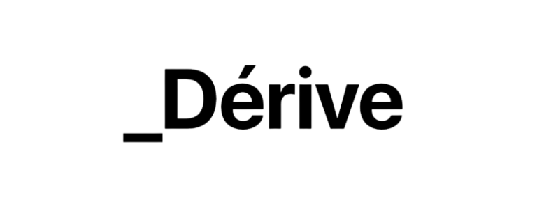 Typography design with the word '_Dérive' in black text on a white background.