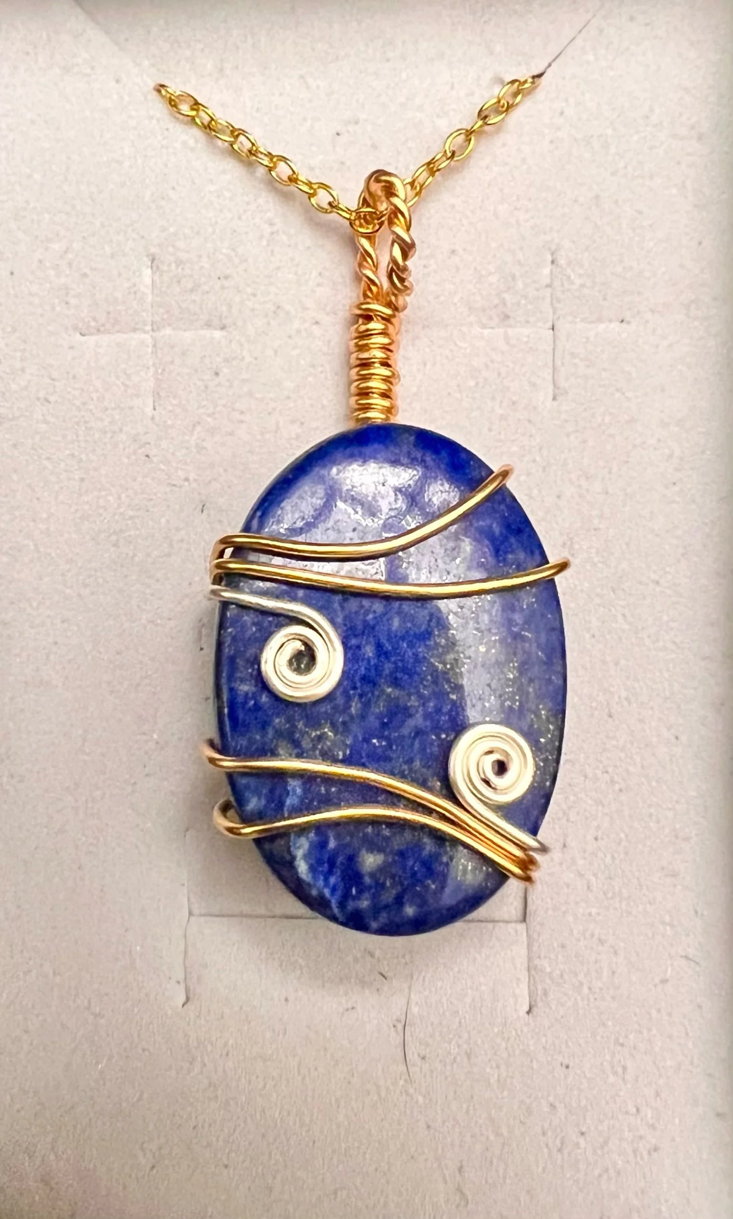 Lapis Lazuli Wire-Wrapped Pendant