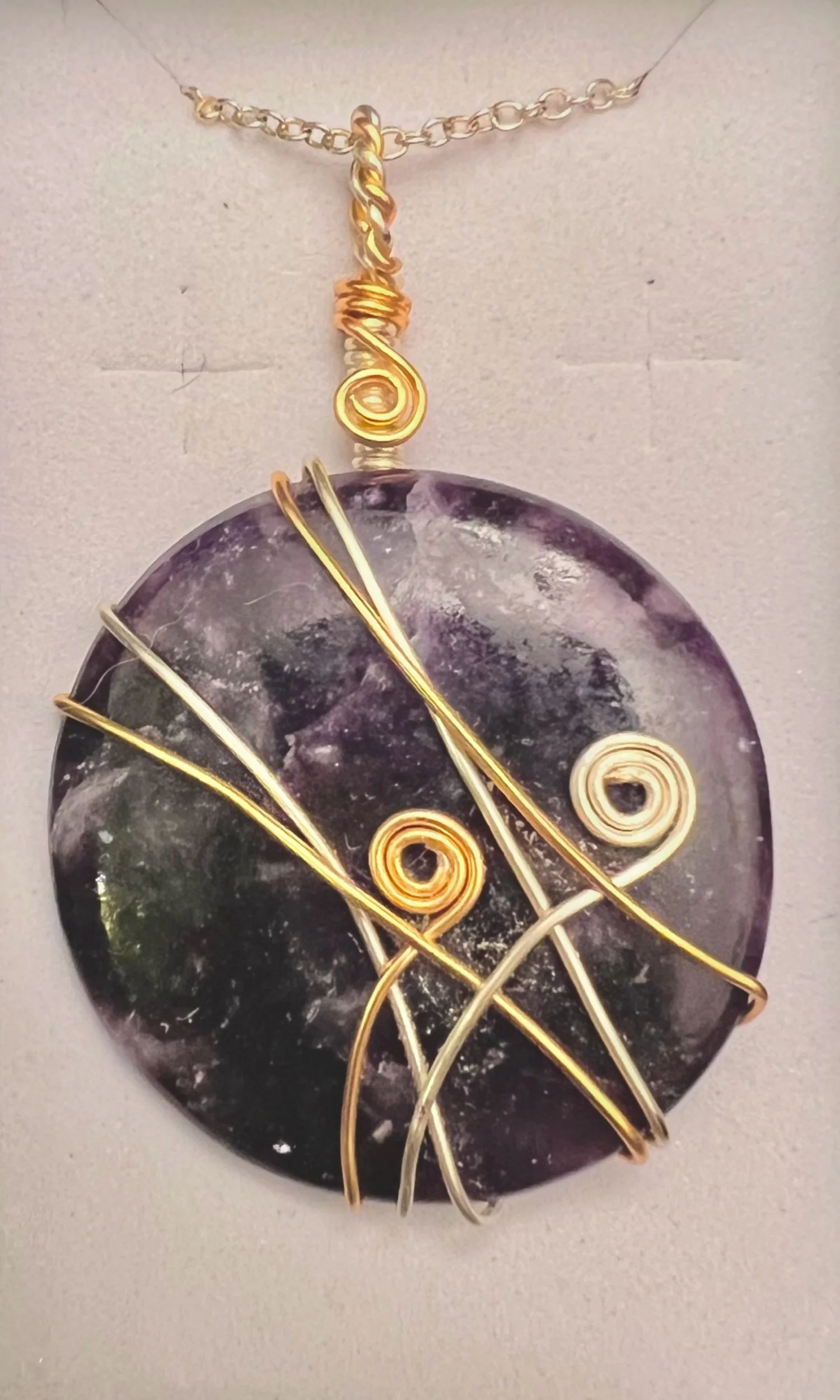 Lepidolite Wire-Wrapped Pendant