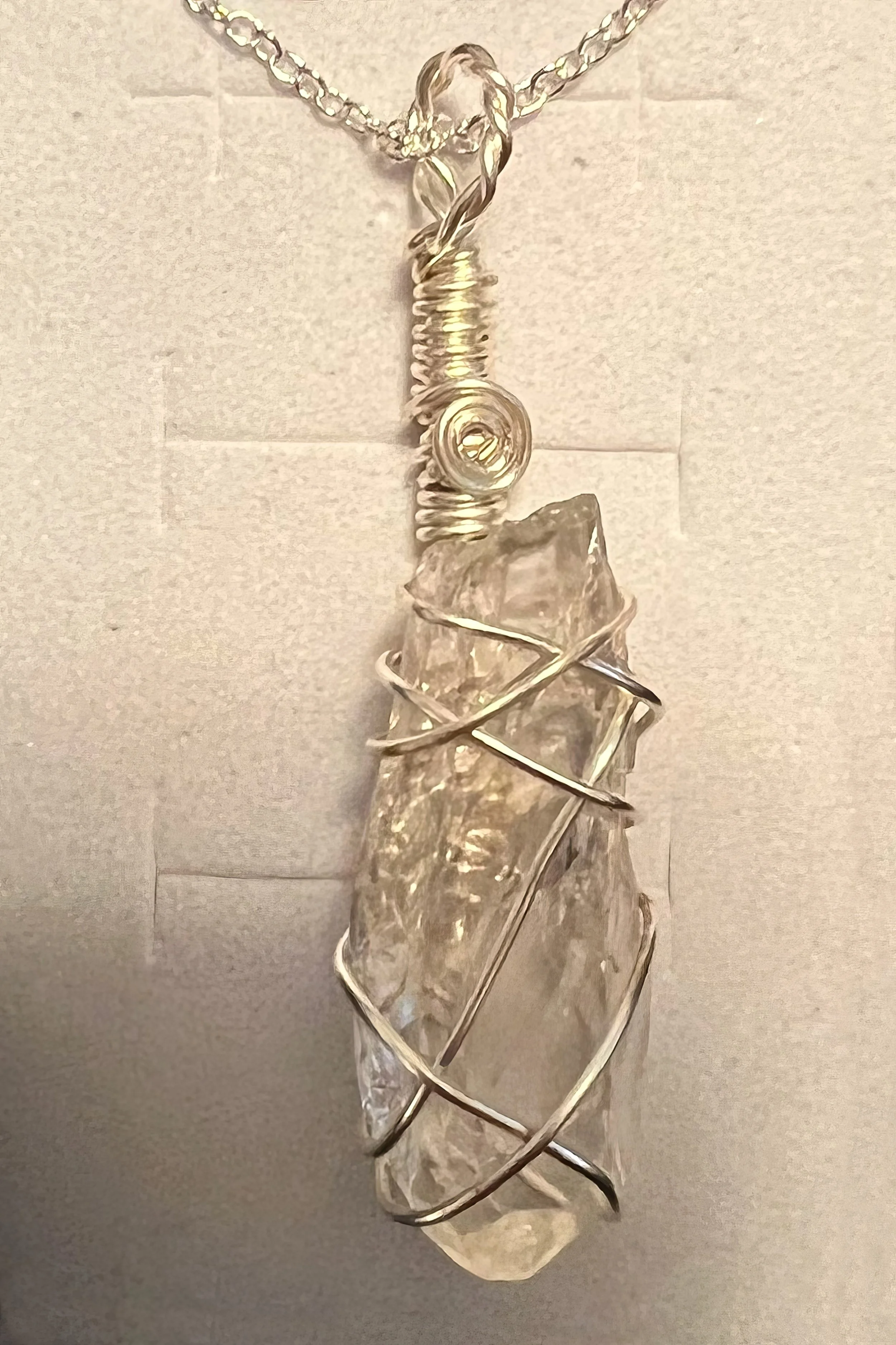 Single-Terminated Clear Quartz Crystal Pendant