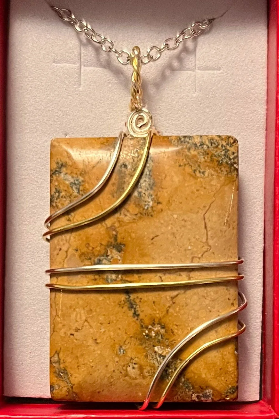 Picture Jasper Wire-Wrapped Pendant
