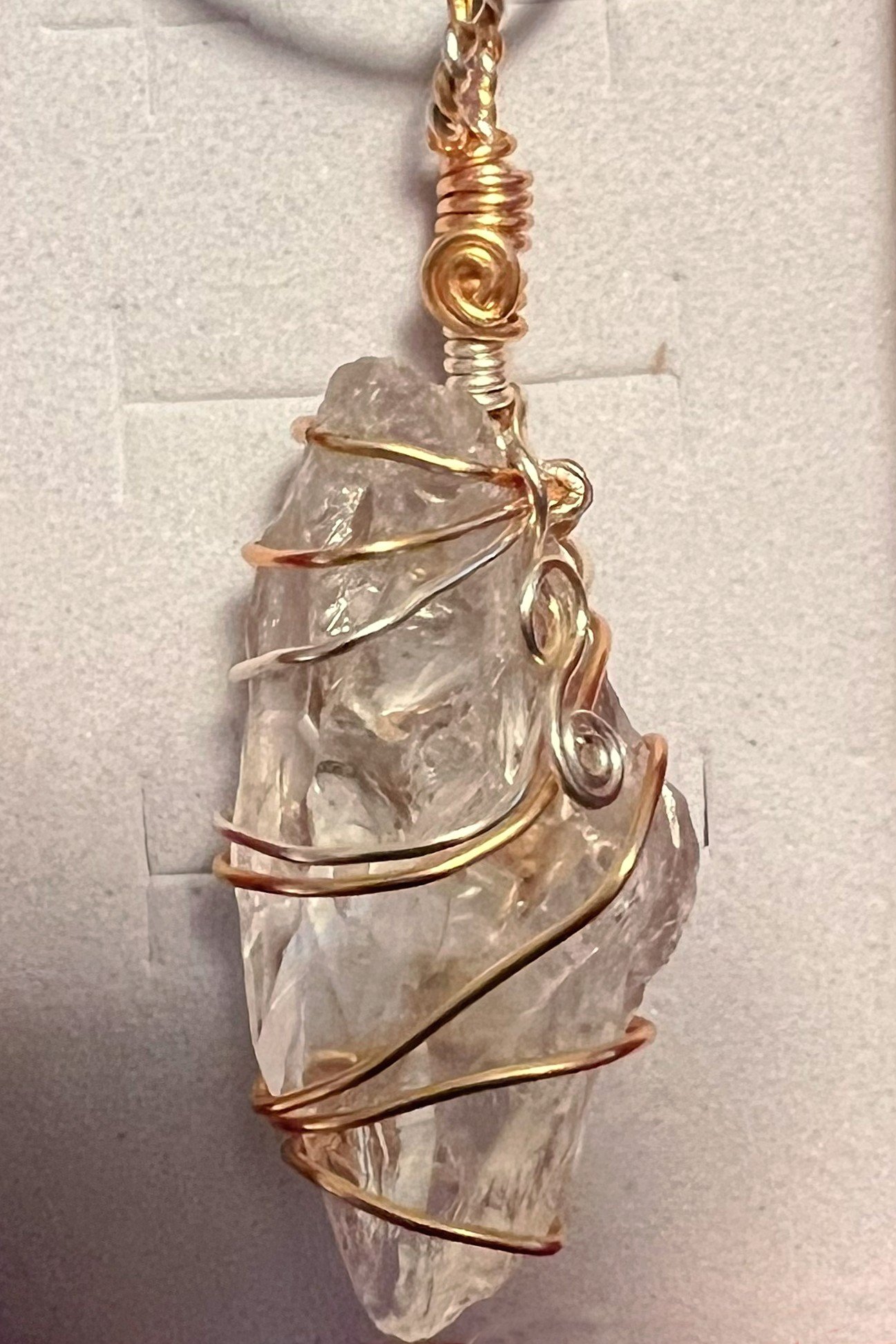 Raw Clear Quartz Crystal Pendant