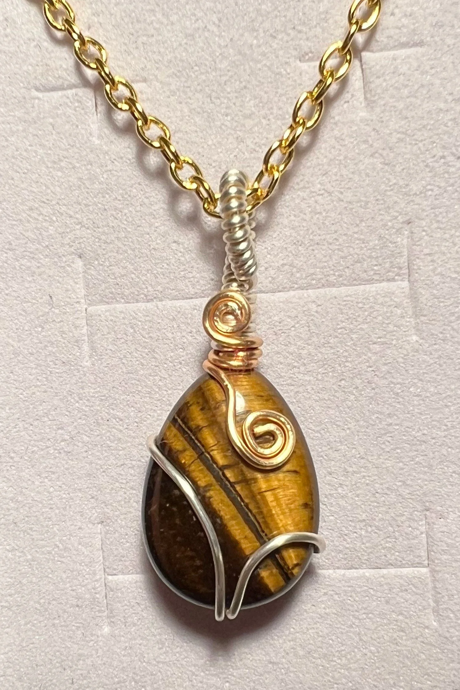 Tiger’s Eye Wire-Wrapped Pendant