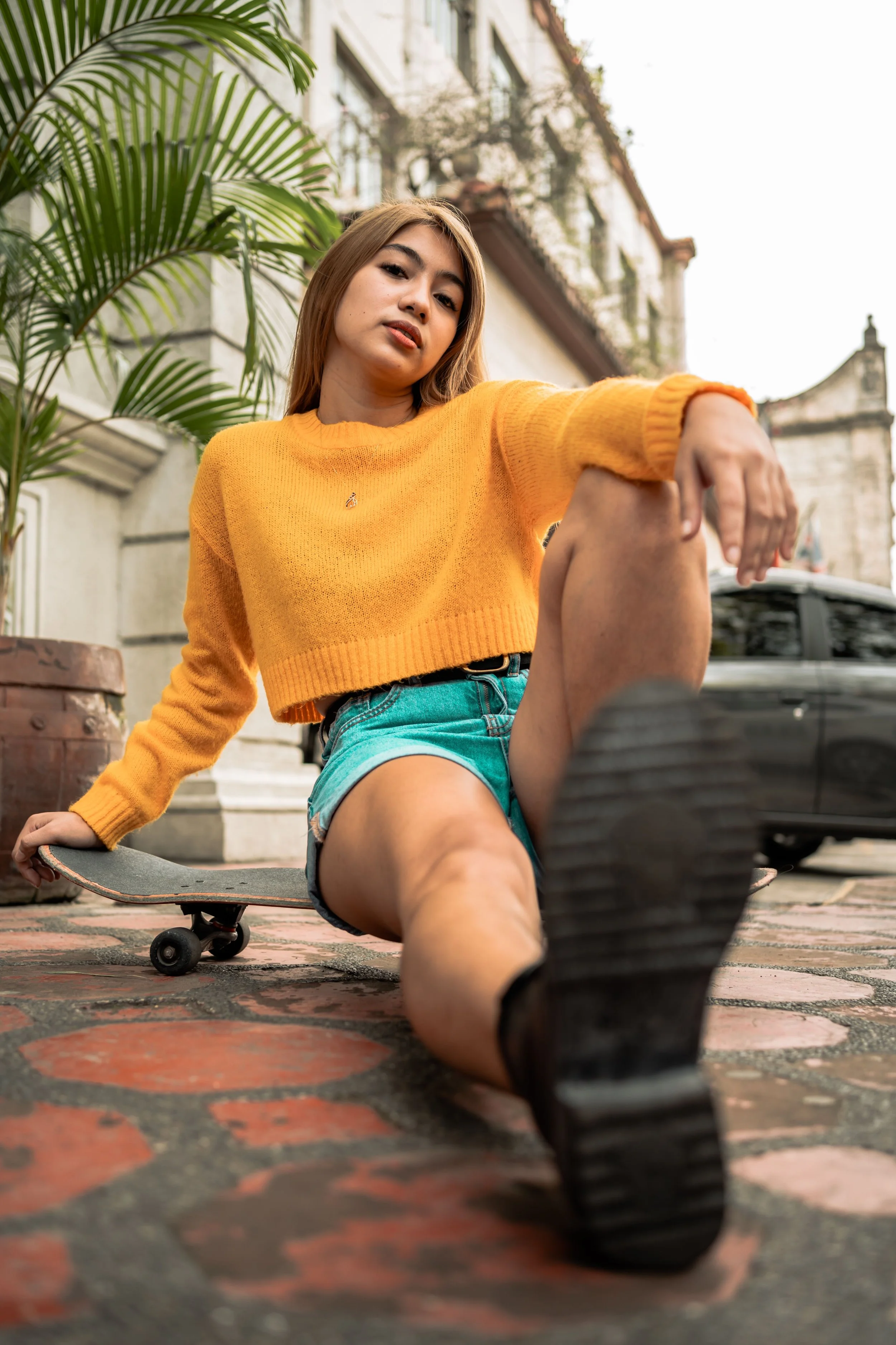 Orange Cropped Jumper