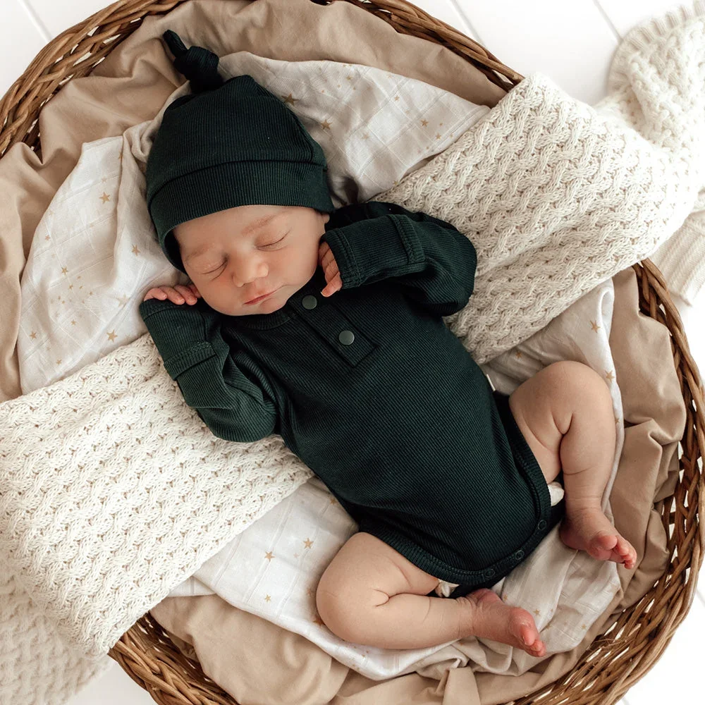 Long Sleeve Organic Bodysuit - Ribbed