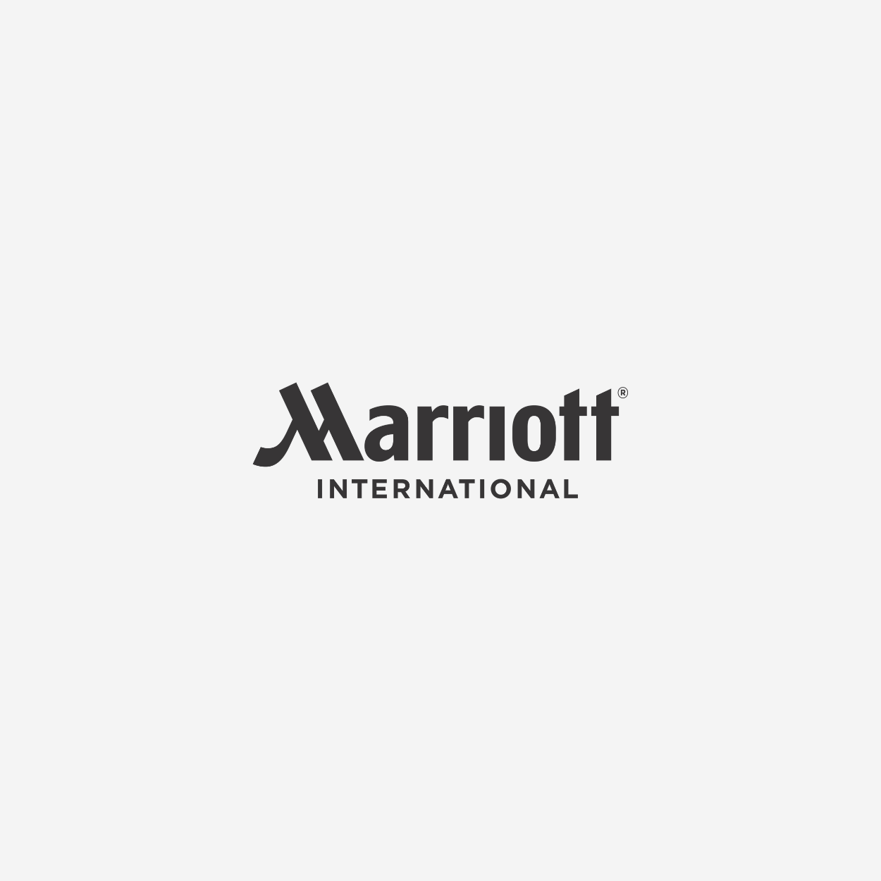 Marriott International logo on a gray background.