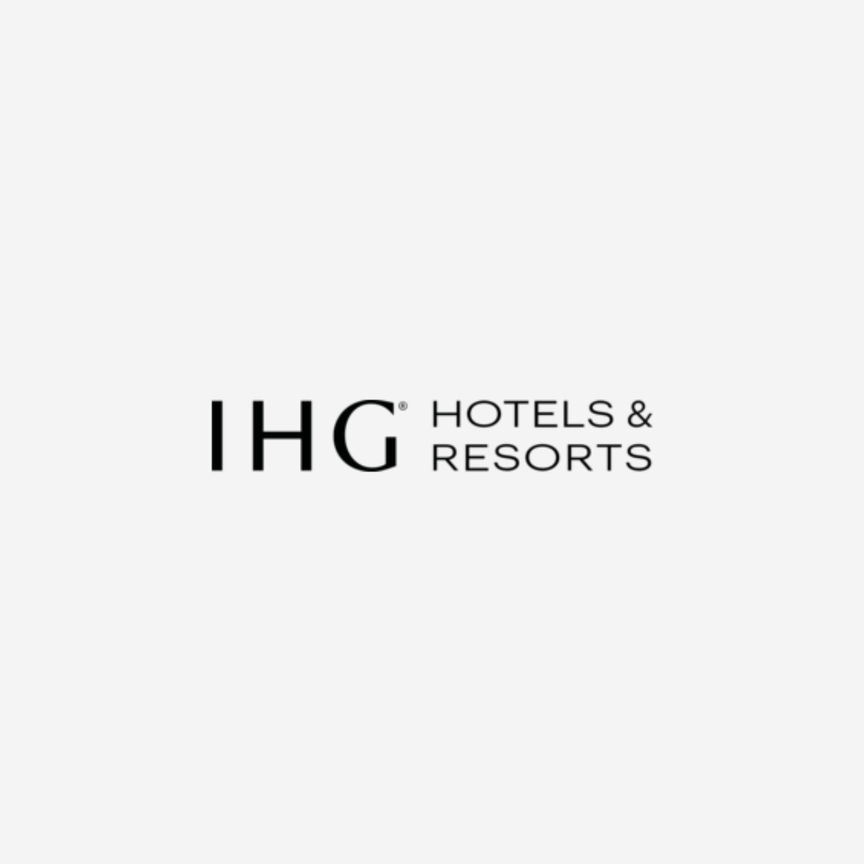 Logo of IHG Hotels & Resorts on a light gray background.