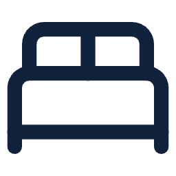 Icon of a bed with a headboard and mattress