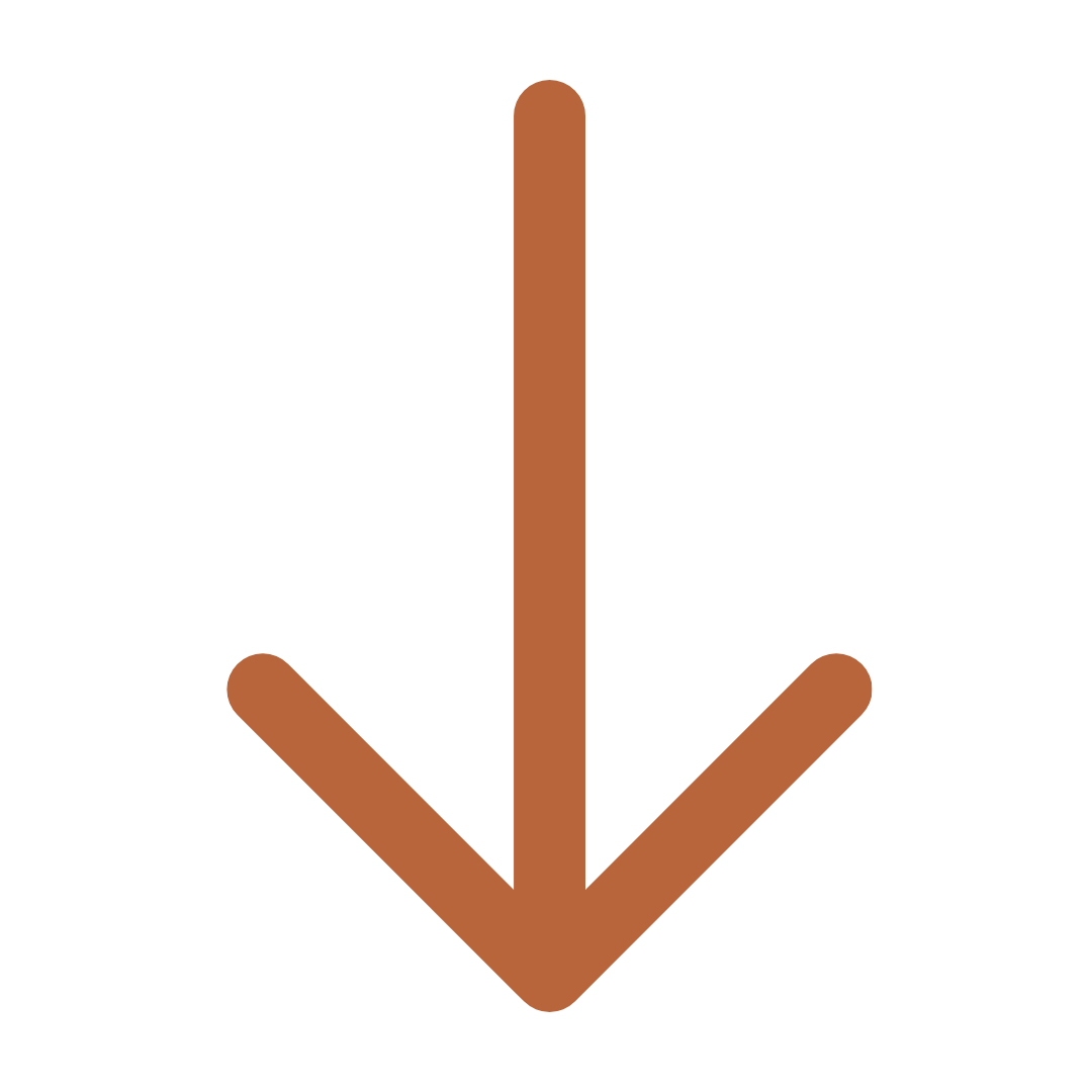 Downward pointing arrow icon in brown color.