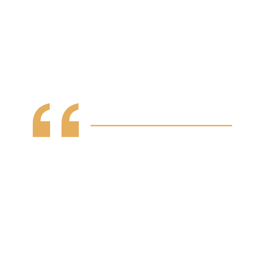 A blank quote graphic with gold quotation marks on the left and a gold line for text on the right.