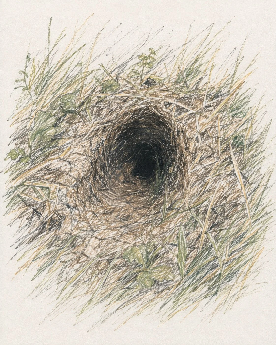 Who lives in a hole like this? Badger, fox perhaps? The earth gives clues but keeps its secret.
