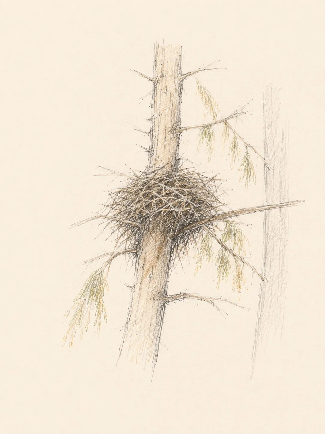 Red Kite Nest - an old red kite nest can become surprisingly large, with each breeding season adding another layer of sticks. 