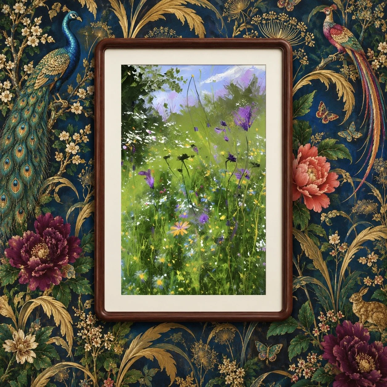 The Long Grass — Statement Original — £90

An immersion in summer: lime-green grasses, violet flowers and glimpses of blue sky. A photograph developed into a one-of-one original artwork, framed and ready to hang.