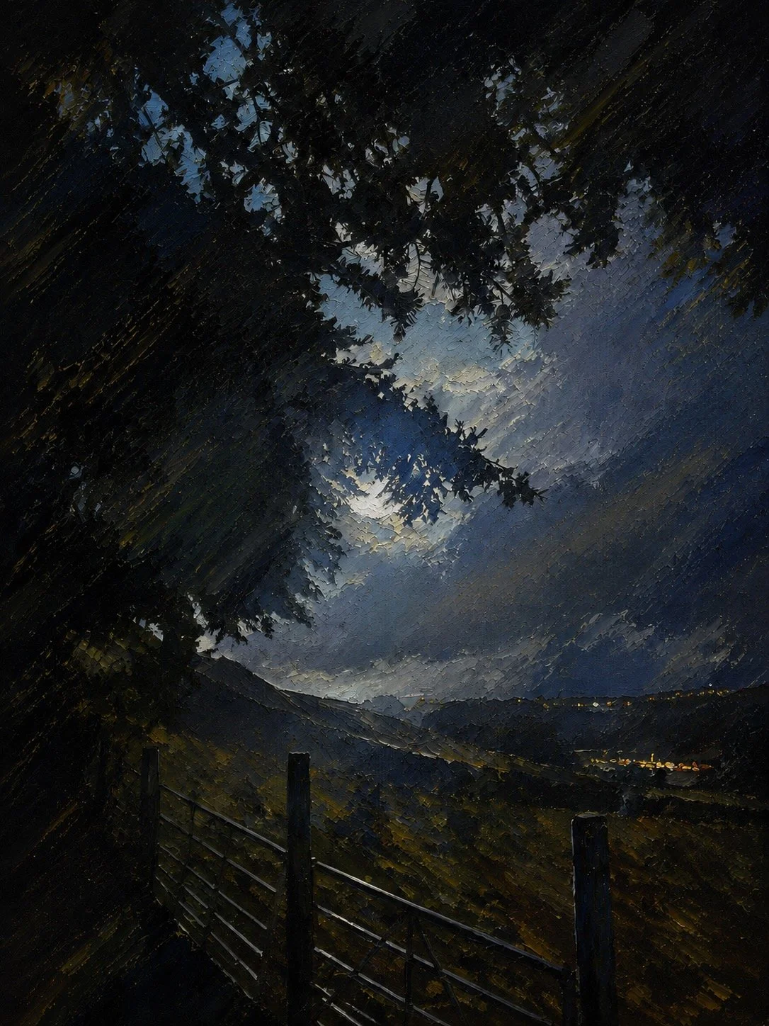 Selene at the Gate – Moonlit Teesdale Landscape Artwork