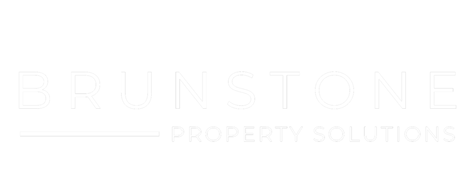 Black background with white text reading 'BRUNSTONE PROPERTY SOLUTIONS' with a white line underneath