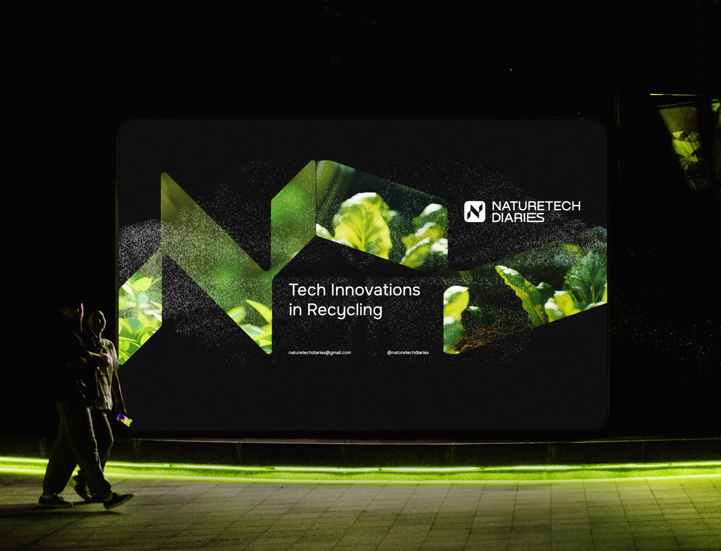 Visual identity and brand system for nature and technology platform — "Naturetech Diaries"