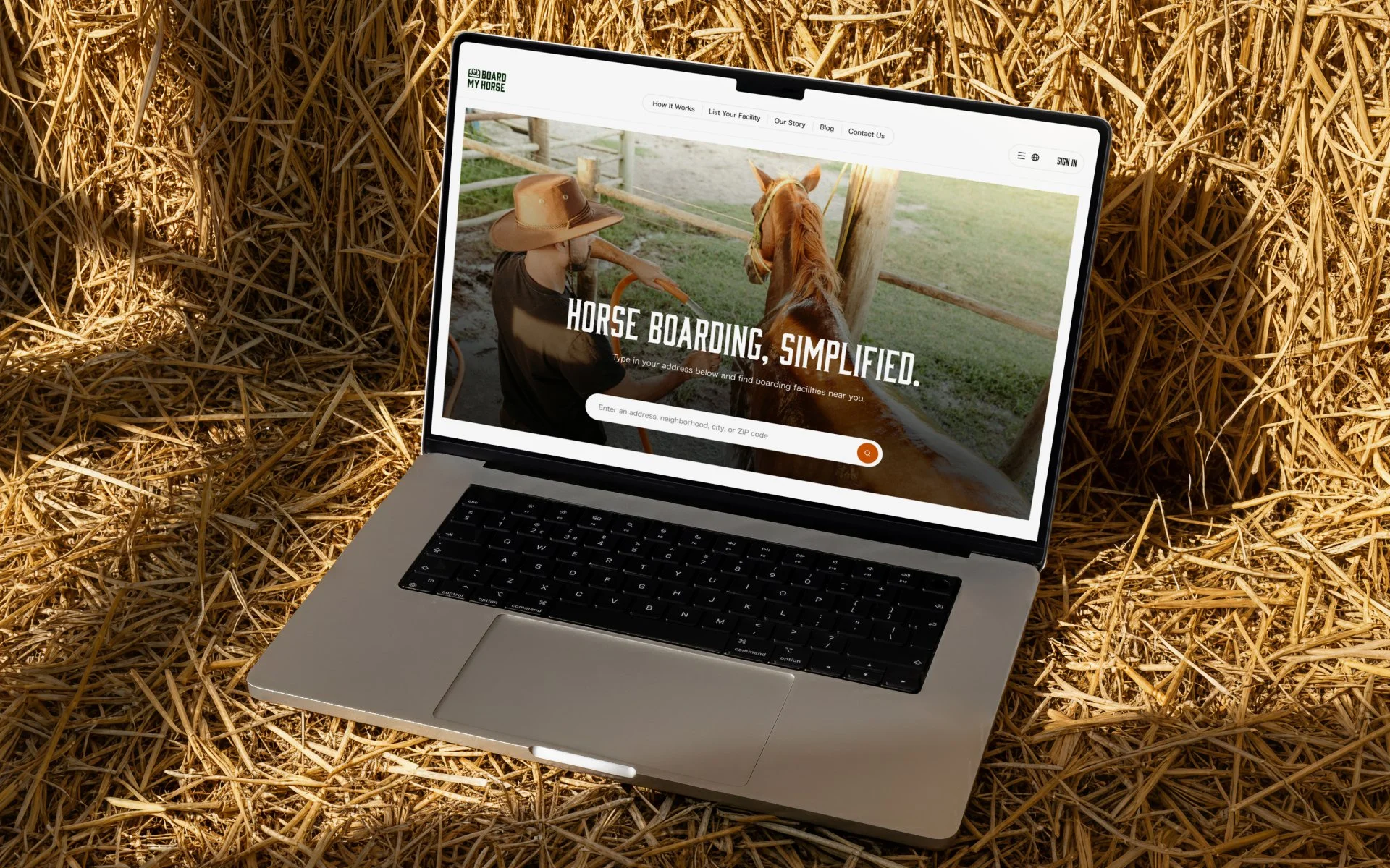 Brand ID and UI/UX design for SaaS service - "Board my horse"