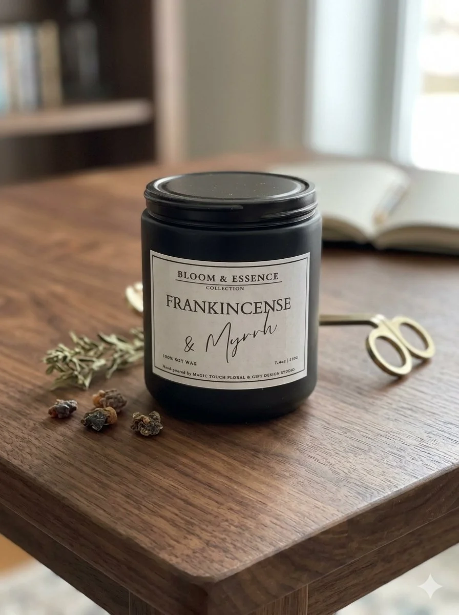 MATTE OR FROSTED BLACK GLASS JAR WITH BLACK LID.