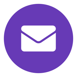 Purple circle with white envelope icon in the center.