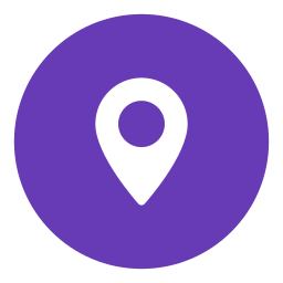 Purple map location pin icon