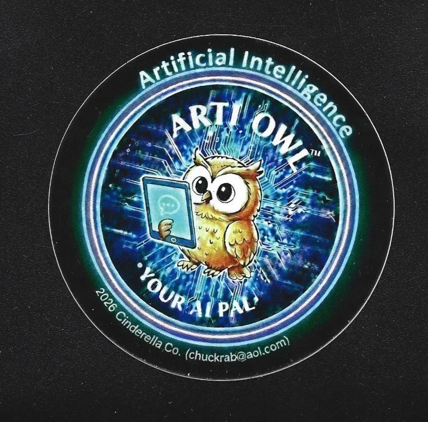 Arti Owl "Your AI Pal" Safety Campaign Sticker