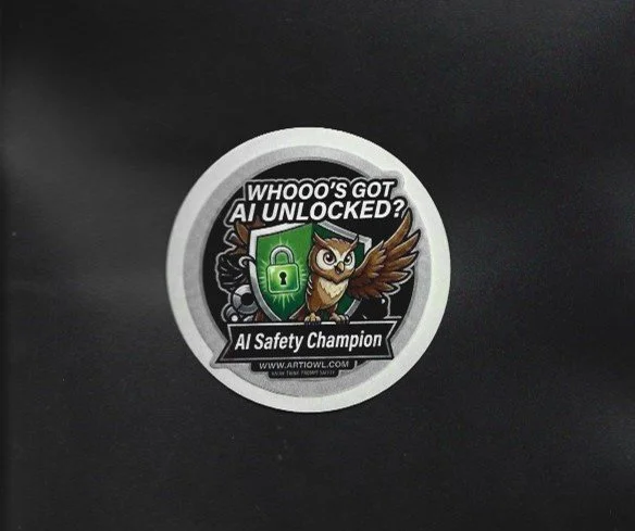 Arti Owl "AI Safety Champion" Vinyl Sticker