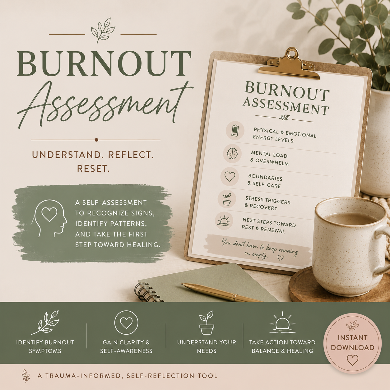 Burnout Assessment | Printable Self-Assessment | Instant Digital Download