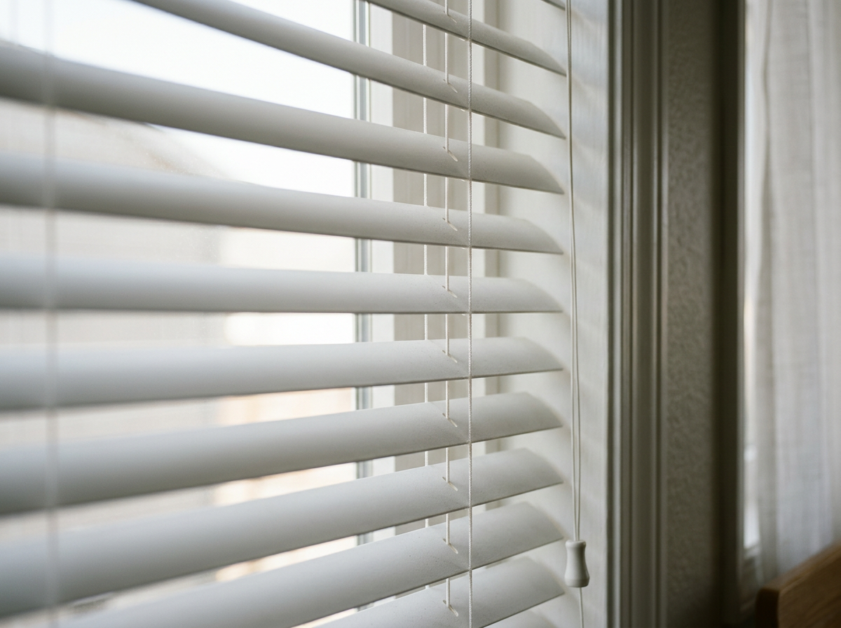 Venetian blinds that are professionally measured and installed in a bathroom in Georgetown,Guyana