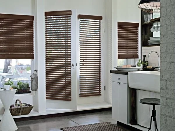 A Kitchen with vinyl venetian blinds that can withstand the humidity of the kitchen heat. They are also ideal for the kitchen because the are easy to clean. Georgetown , Guyana