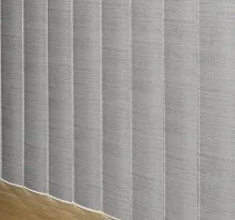 Perfectly measured and installed crown shaped vertical blinds in modern gray color in Georgetown , Guyana.