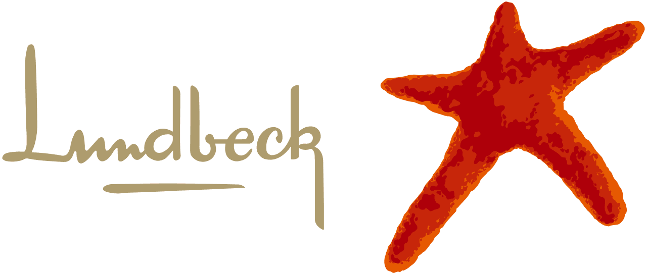 Logo for LNM Dock featuring a beige handwritten style text and an orange starfish on a transparent background.