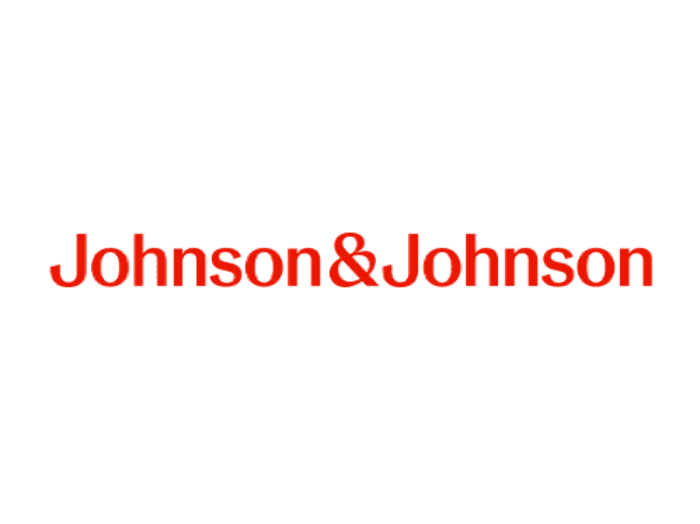 Bold red text displaying 'Johnson&Johnson' on a white background.