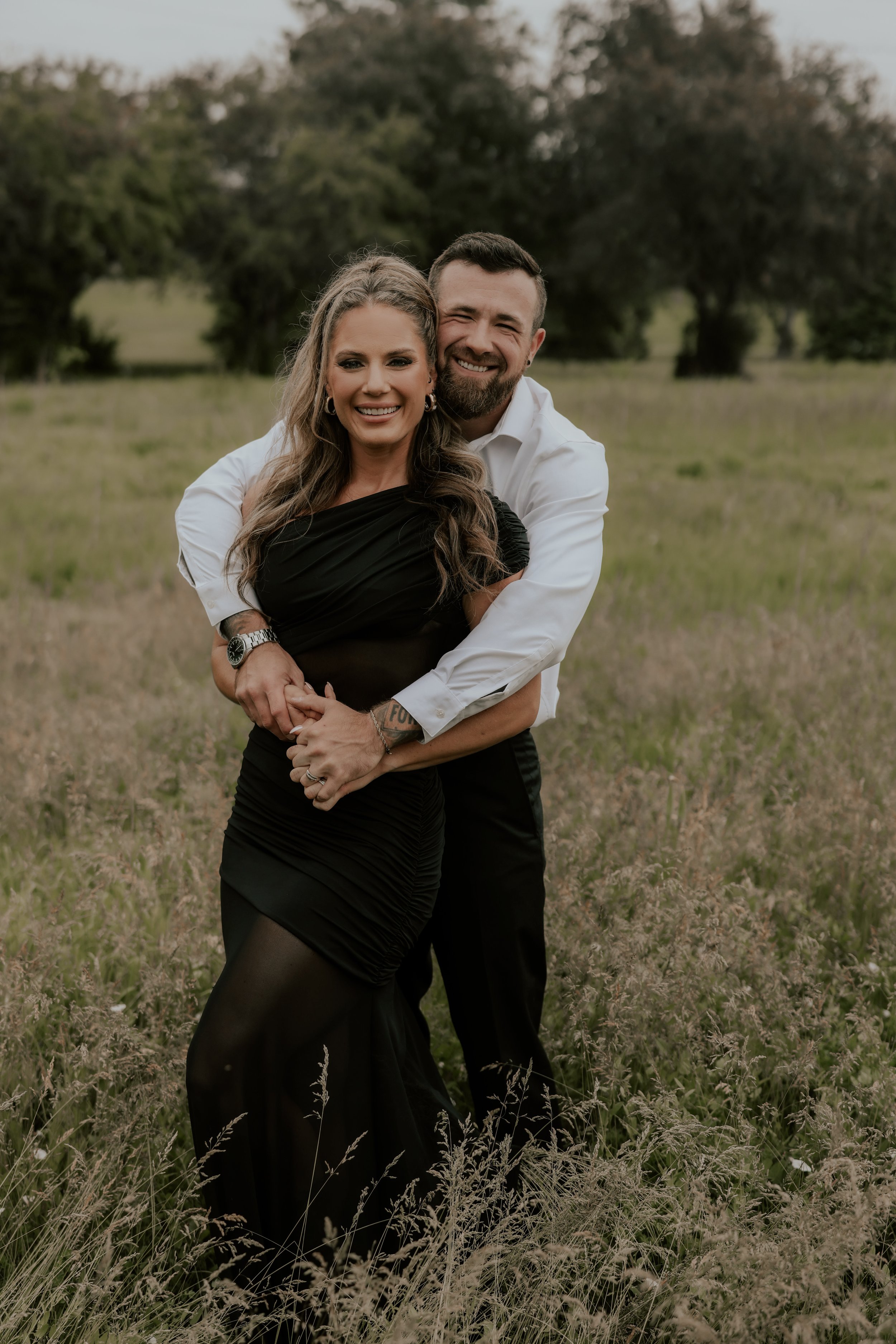 Chase, owner of Driven Custom Homes, with his wife outdoors near Lincoln, Nebraska