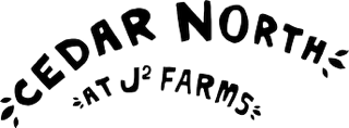 Logo with text 'Cedar North Art Farms' in a circular arrangement.